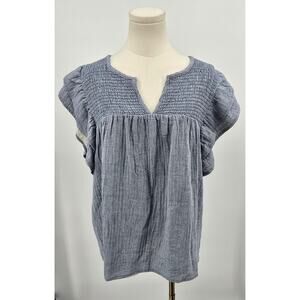 BiBi Textured Ruffled Smocked Cotton Blouse++++++87